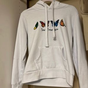 Size medium white with butterflys hoodie from San Francisco